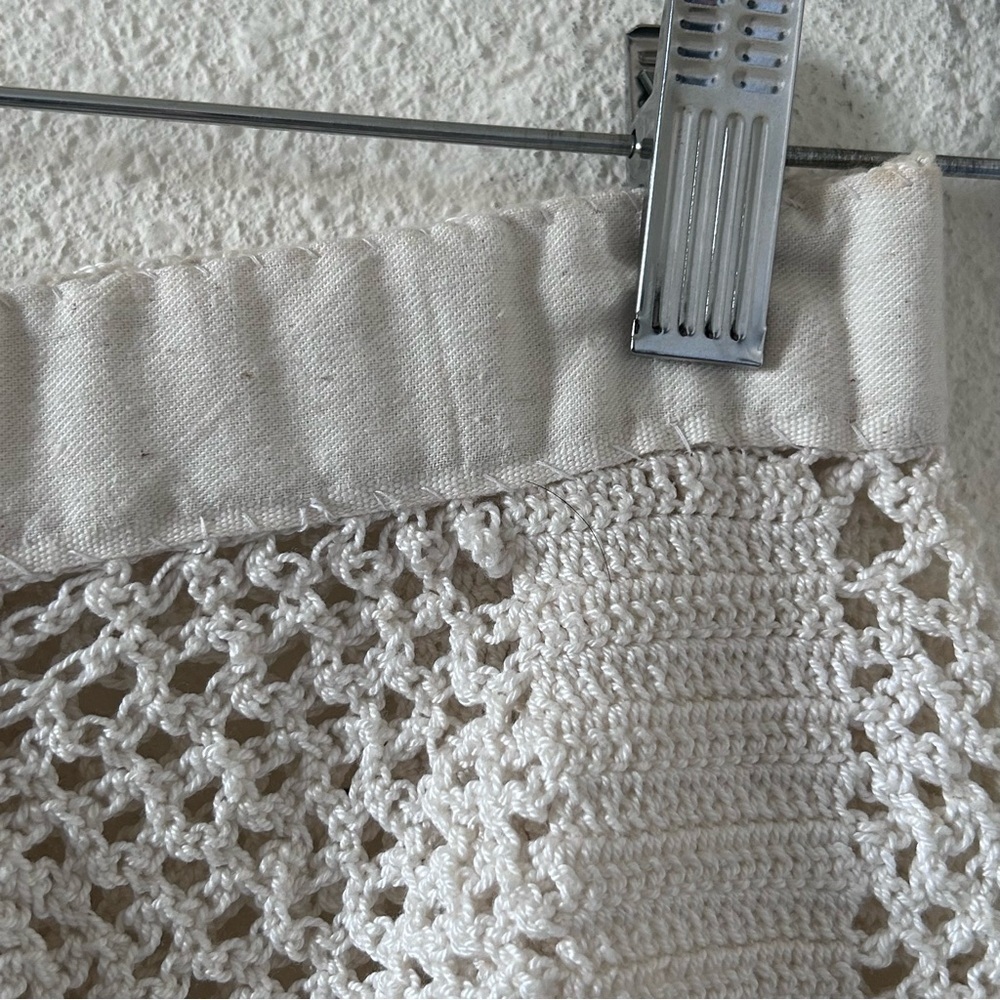 Women’s Knit Midi Skirt Small Cream Crochet Flare Boho Festival Handmade Western - Picture 5 of 13
